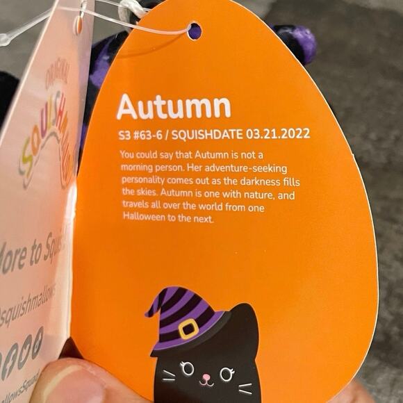Squishmallow Halloween Autumn the Cat with Witch Hat  Kelly Toy Black NWT - Picture 6 of 9